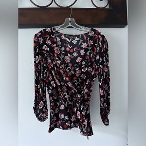 Banana Republic size XS black floral print dress shirt.